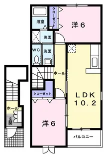 イースト・ヴィオラ・カーサⅡ【2階】の間取り