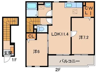 和歌山県海南市沖野々【アパート】の間取り