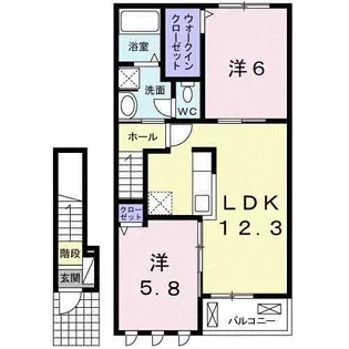 和歌山県岩出市岡田【アパート】の間取り