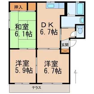 和歌山県岩出市安上【アパート】の間取り