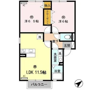 和歌山県和歌山市西庄【アパート】の間取り