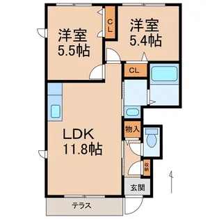 シャンブルM【1階】の間取り