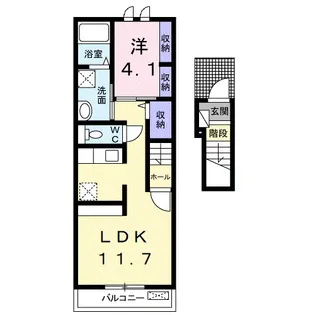 和歌山県御坊市名屋【アパート】の間取り