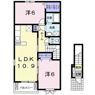和歌山県岩出市岡田【アパート】の間取り