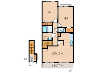 和歌山県和歌山市西浜【アパート】の間取り