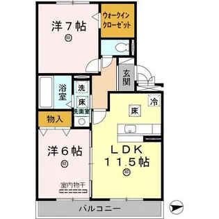 和歌山県紀の川市西井阪【アパート】の間取り