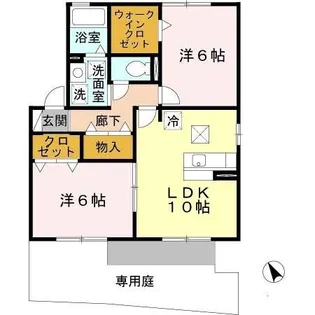 グリーンゲイブルズ B棟【1階】の間取り