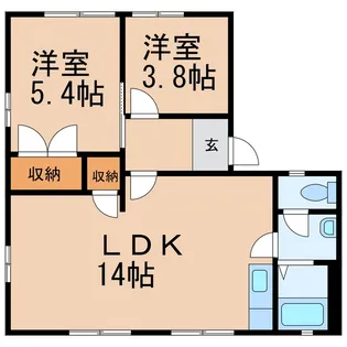 和歌山県和歌山市本脇【アパート】の間取り