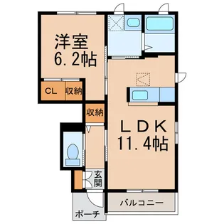 和歌山県和歌山市神前【アパート】の間取り