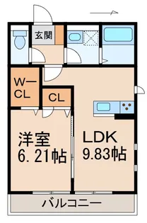 クレリア和歌山【1階】の間取り