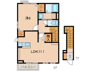 和歌山県和歌山市布引【アパート】の間取り