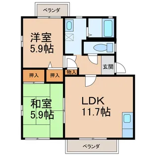 和歌山県和歌山市西庄【アパート】の間取り