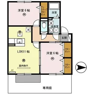 カーザ・エフリール A棟【1階】の間取り