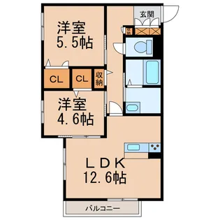 シャーメゾン秋月の杜【2階】の間取り