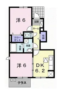 ウエスト カーサ【1階】の間取り