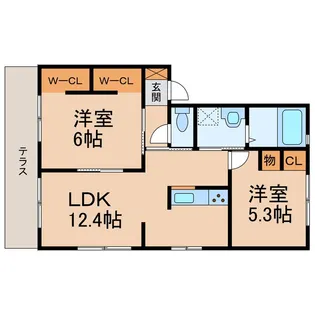 シャーメゾン打田【1階】の間取り
