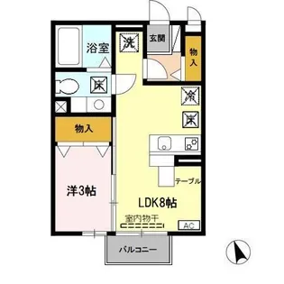 和歌山県和歌山市六十谷【アパート】の間取り