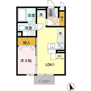 和歌山県和歌山市六十谷【アパート】の間取り