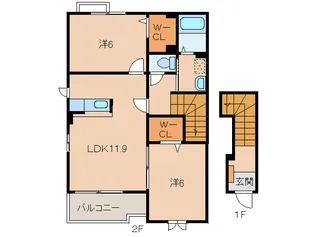 和歌山県和歌山市西高松2丁目【アパート】の間取り