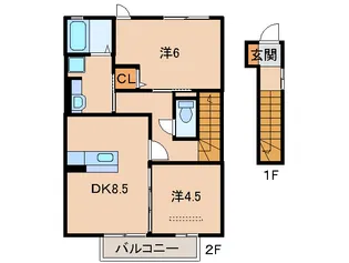 和歌山県和歌山市布引【アパート】の間取り