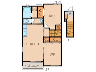 和歌山県和歌山市磯の浦【アパート】の間取り