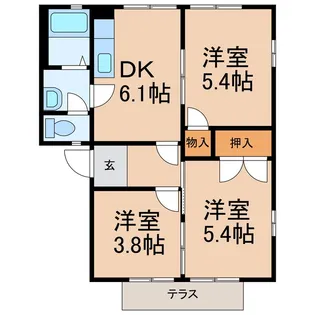 和歌山県岩出市森【アパート】の間取り