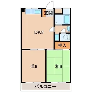 ローズハイツ松島【2階】の間取り