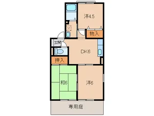 グリーンフル夏目【1階】の間取り