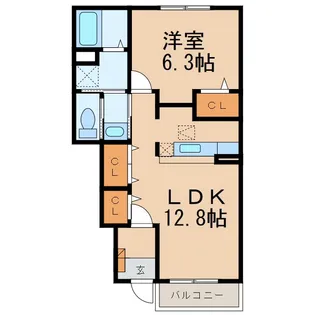 和歌山県岩出市西国分【アパート】の間取り