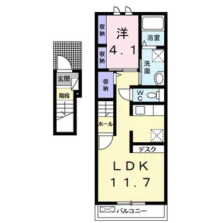 和歌山県御坊市名屋【アパート】の間取り