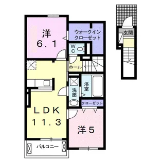 和歌山県和歌山市西庄【アパート】の間取り