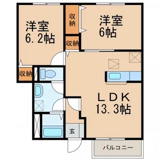 和歌山県和歌山市津秦【アパート】の間取り