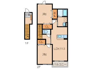 サンリット Ⅰ (有田川町)【2階】の間取り