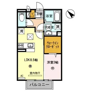 和歌山県和歌山市野崎【アパート】の間取り