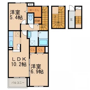 和歌山県和歌山市有本【アパート】の間取り