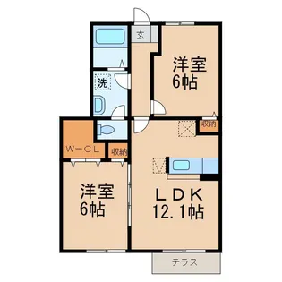 プロメナーデ名草【1階】の間取り
