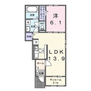 和歌山県岩出市宮【アパート】の間取り