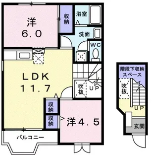 和歌山県和歌山市榎原【アパート】の間取り