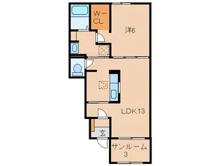 和歌山県岩出市水栖【アパート】の間取り