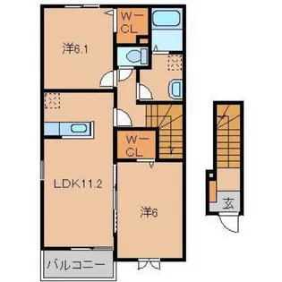 和歌山県和歌山市次郎丸【アパート】の間取り