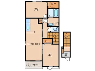 和歌山県和歌山市小雑賀【アパート】の間取り