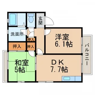 和歌山県和歌山市三葛【アパート】の間取り