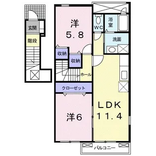和歌山県御坊市湯川町富安【アパート】の間取り