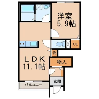 和歌山県和歌山市毛見【アパート】の間取り