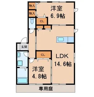 グラード【1階】の間取り
