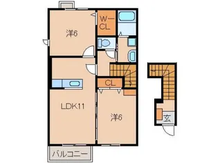 アーベンロートB【2階】の間取り