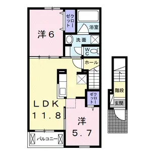 和歌山県御坊市島【アパート】の間取り