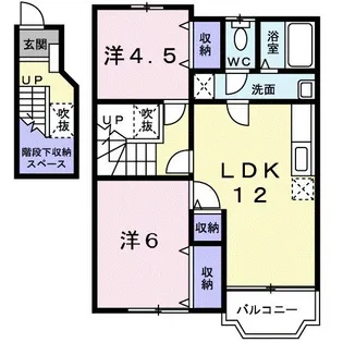 和歌山県御坊市湯川町財部【アパート】の間取り