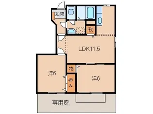 和歌山県和歌山市内原【アパート】の間取り