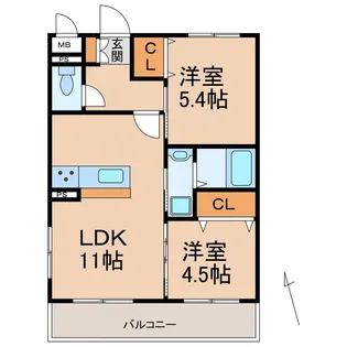 カサ・エイト【1階】の間取り